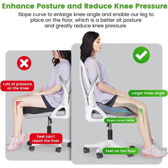 Wheelchair Seat Cushion Memory Foam Tailbone Pain Relief Office Chair Coccyx - Picture 4 of 7